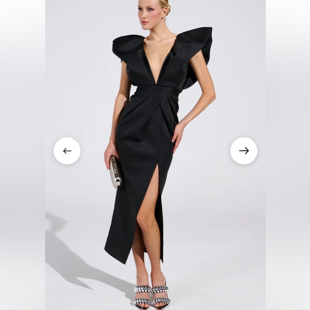 AKIRA GAGA AT THE OSCARS PUFF SLEEVE MAXI DRESS Size 1X1X